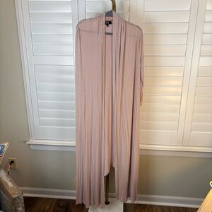 Elegant Pink Women's Long Cardigan